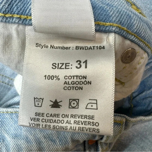 {Betro Simone} High Rise Cheeky Mom Tapered Straight Leg Button Fly Denim Jeans - Picture 6 of 7